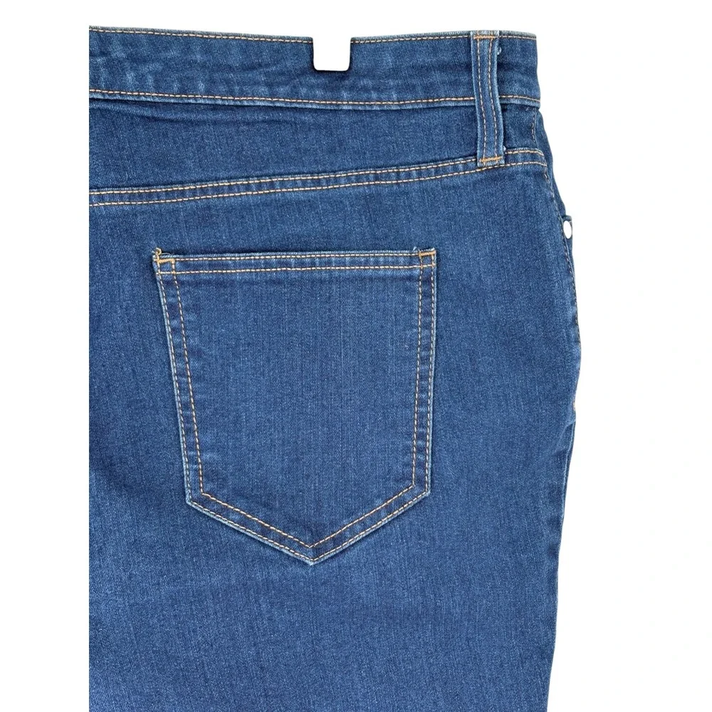 Nine West Kick‎ Flare Jeans Blue Raw Stepped Hem 18